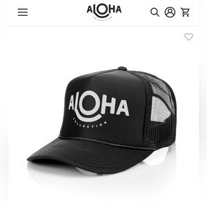 ALOHA Collection Black Logo Trucker Hat